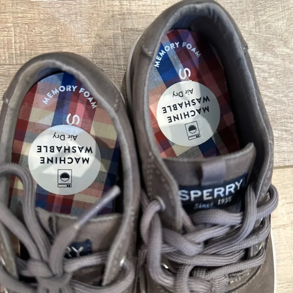 SPERRY BOYS LACE UP GRAY SHOES SIZE 12.5